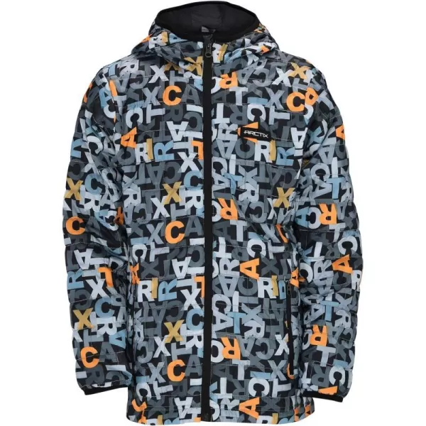 Arctix Kids Aero Hooded JacketLetter Toss Print Blue