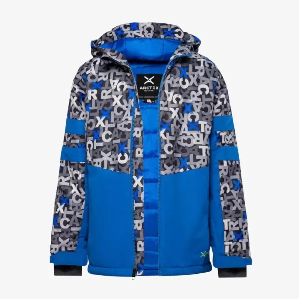 Arctix Kids Catamount JacketLetter Toss Print Blue