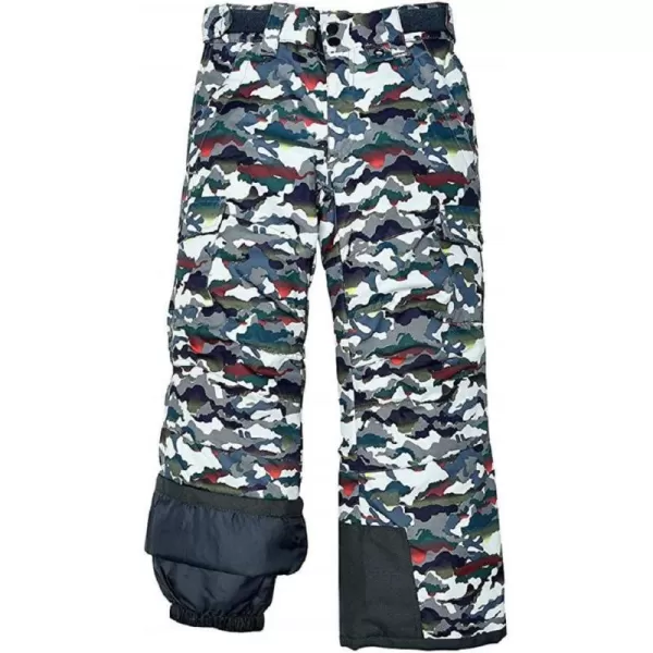 Arctix Kids Snow Sports Cargo Snow Pants with Articulated KneesWhite Multi Camo