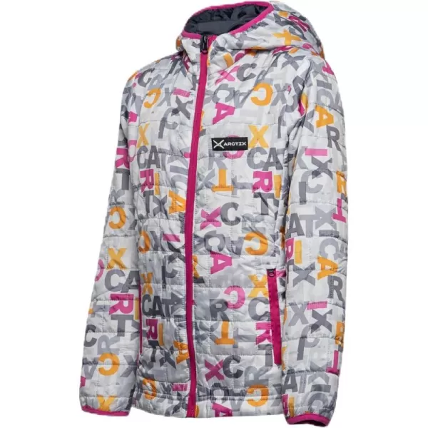 imageArctix Kids Aero Hooded JacketLetter Toss Print Pink Multi