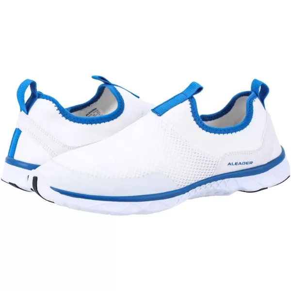 ALEADER Mens Hiking ShoesWhiteBlue