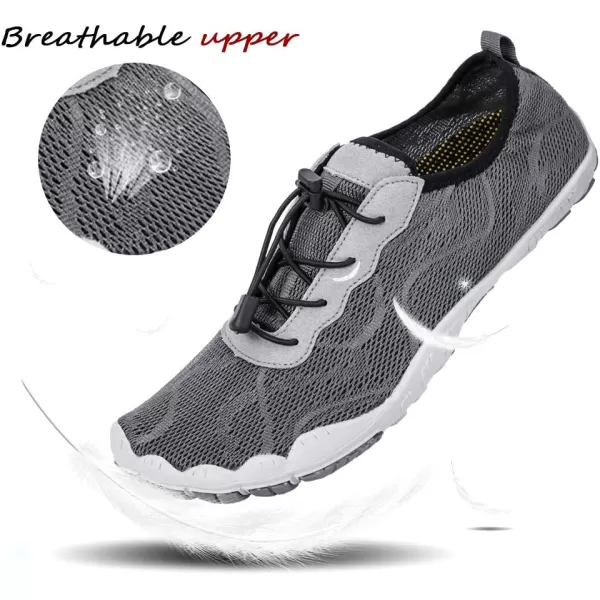 hiitave Womens Water Shoes Quick Dry Barefoot for Swim Diving Surf Aqua Sports Pool Beach Walking YogaGrey