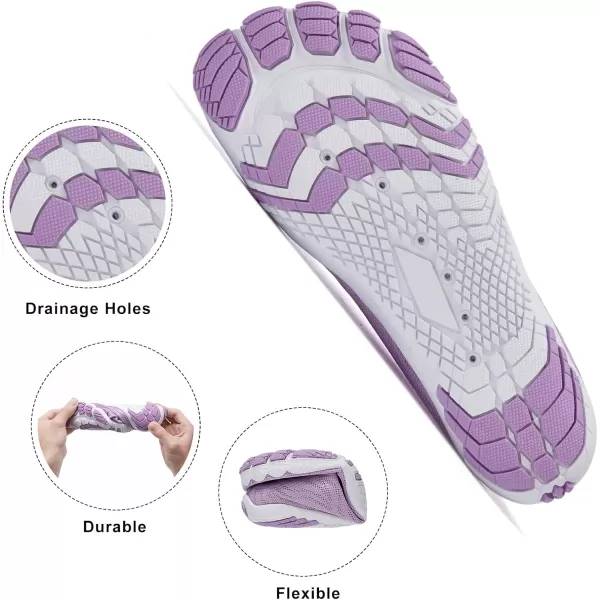 hiitave Womens Water Shoes Quick Dry Barefoot for Swim Diving Surf Aqua Sports Pool Beach Walking YogaPurple