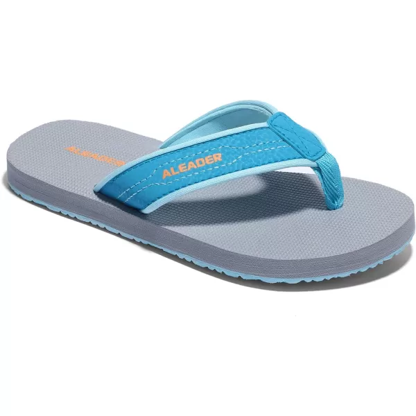 ALEADER Kids Flip Flops Sandals Lightweight Thong Sandals BeachPool Youth Slides Little KidBig KidTurquoise