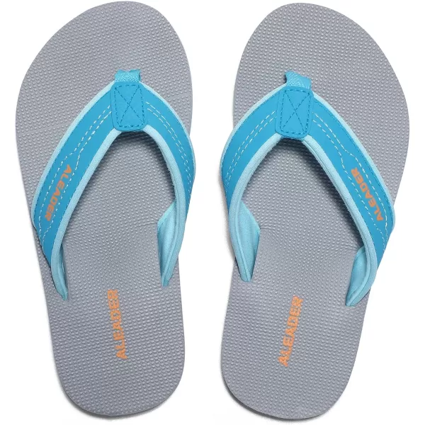 ALEADER Kids Flip Flops Sandals Lightweight Thong Sandals BeachPool Youth Slides Little KidBig KidTurquoise