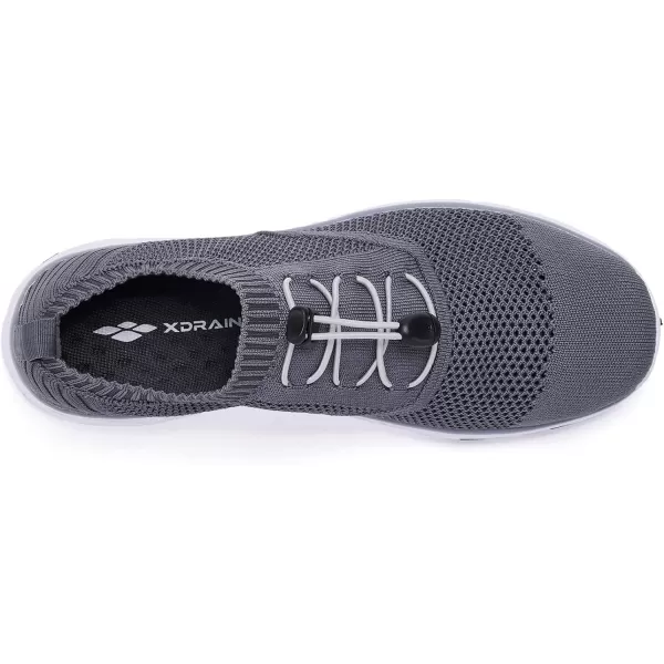 Aleader Mens Mesh Slip On Water ShoesDark GreyWhite