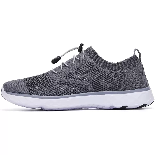 Aleader Mens Mesh Slip On Water ShoesDark GreyWhite