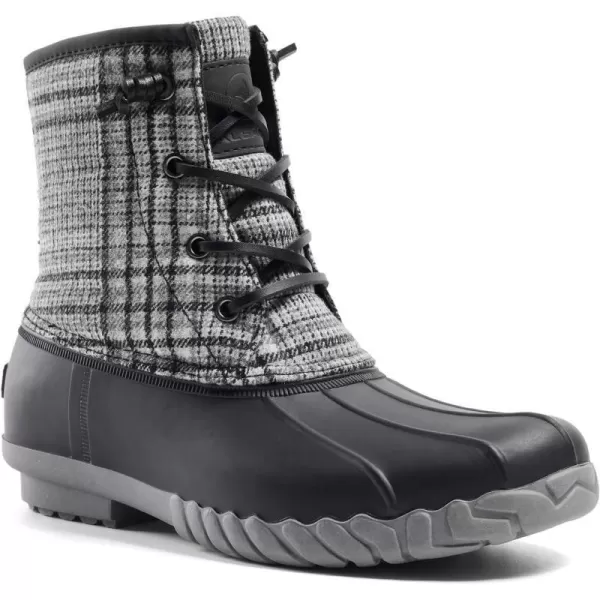 ALEADER Women Winter Snow Boots Waterproof Lined Insulated with Zipper Duck BootsBlackGrey