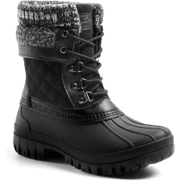 ALEADER Womens Winter Snow Boots  Waterproof Shell  Duck BootsBlack