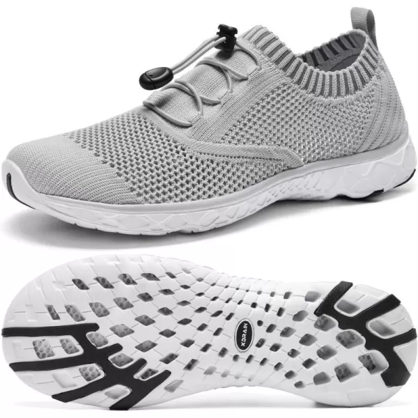 Aleader Mens Mesh Slip On Water ShoesLight Gray