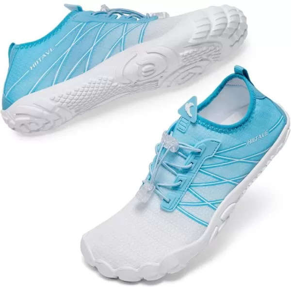 HIITAVE Water Shoes Non Slip Aqua Shoes Barefoot Quick Dry Lightweight with Beach River Swim Pool for Men Women Gradient ColorAquaBlue