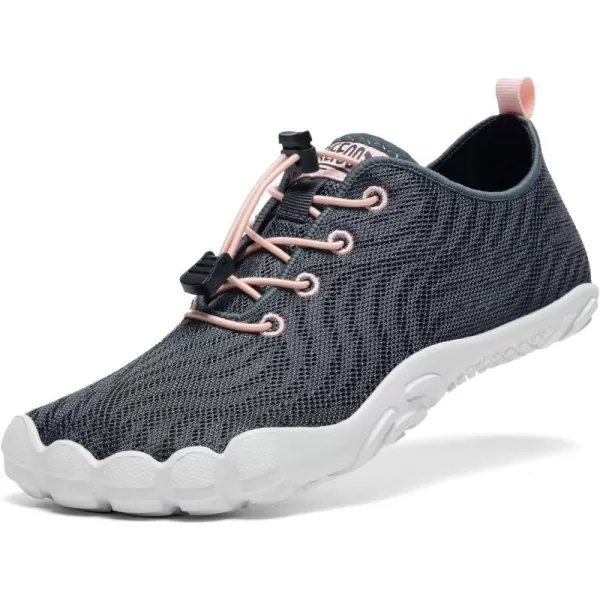 HIITAVE Water Shoes Non Slip Aqua Shoes Barefoot Quick Dry Lightweight with Beach River Swim Pool for Men Women Gradient ColorW04dark GrayPink