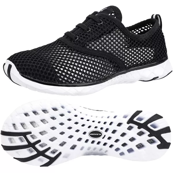 ALEADER Lightweight Water Shoes for Women Mesh Quick Drying Aqua ShoesBlack