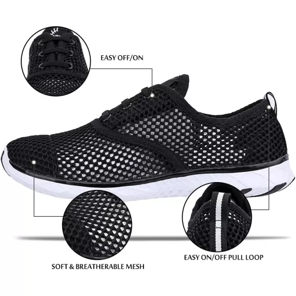 ALEADER Lightweight Water Shoes for Women Mesh Quick Drying Aqua ShoesBlack