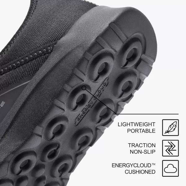 ALEADER Mens Energycloud Slip On Running Walking Shoes Cushion Lightweight SneakersAll Black