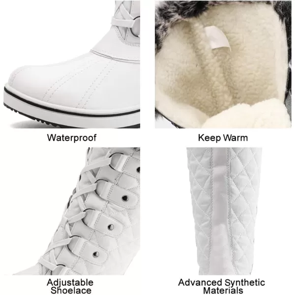 ALEADER Womens Cold Weather Winter Boots Waterproof Snow BootsWhite