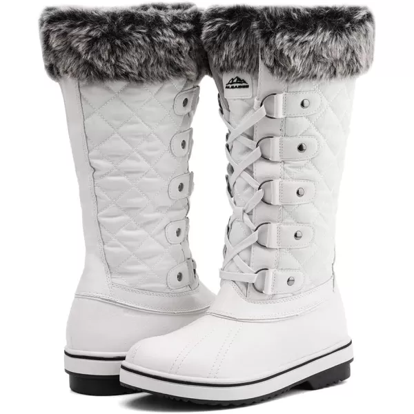 ALEADER Womens Cold Weather Winter Boots Waterproof Snow BootsWhite