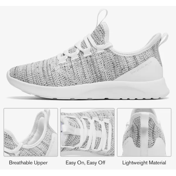 ALEADER Womens Slip On Tennis Shoes Energycloud Comfort Walking SneakersWhiteGray