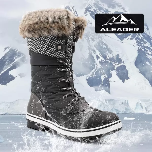 ALEADER Womens Winter Boots Waterproof Cold Weather Snow BootsGrey