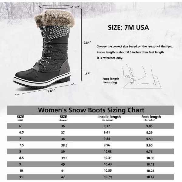 ALEADER Womens Winter Boots Waterproof Cold Weather Snow BootsGrey