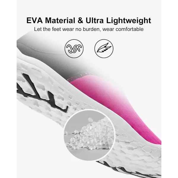 Womens Hydro Barefoot Water Shoes  Ultra Lightweight Drain Sole  QuickDry Tech Upper  Beach  River Water ShoeBlackFushia