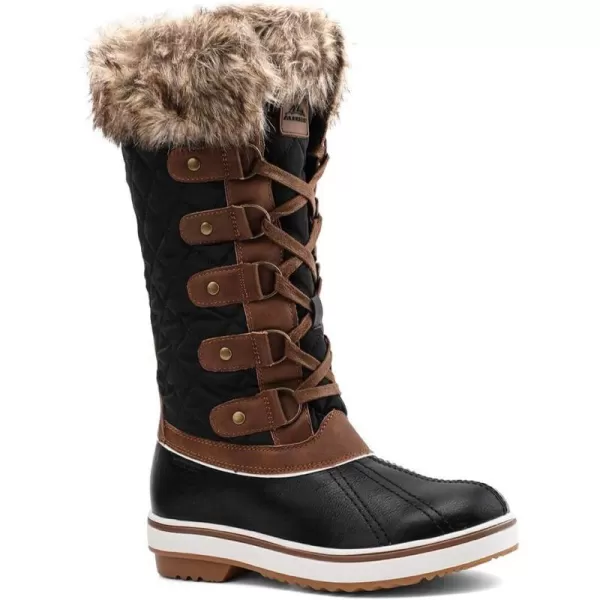 ALEADER Womens Cold Weather Winter Boots Waterproof Snow BootsBlack BrownHc