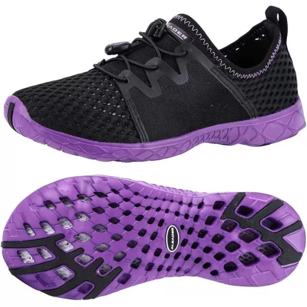 Aleader Womens Quick Drying Aqua Water ShoesEBlackPurple