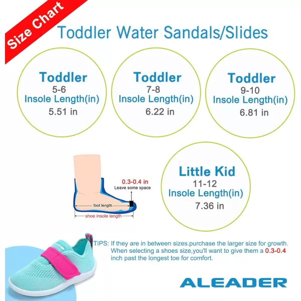 ALEADER Boys amp Girls Quick Dry Water Shoes  Lightweight Slip On Barefoot Swim Shoes for ToddlerAqua Blue