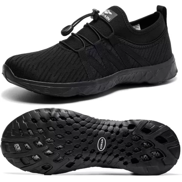 ALEADER Mens Quick Drying Aqua Water Shoes1All Black