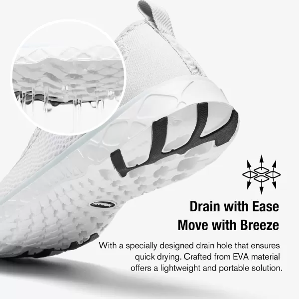 imageALEADER Womens Stylish Water Shoes QuickDry Xdrain Water Sneakers Lightweight ampamp Comfort FootedWhiteLtgray