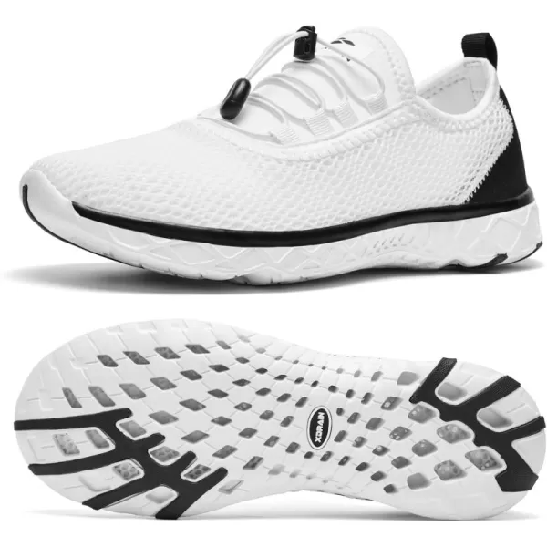 imageALEADER Mens Stylish Water Shoes QuickDry Xdrain Water Sneakers Lightweight ampamp Comfort FootedWhiteBlack