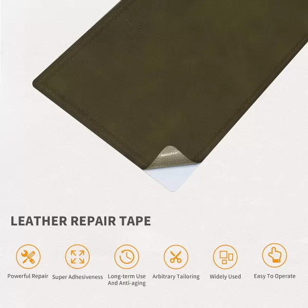 ONine Premium Leather Repair Patch5 x 8 Inches SelfAdhesive Vinyl Scratch amp Tear Kit Quickly Repair Patches for Furniture Car Interiors BagsBlack Leather5X8 in Brown Green