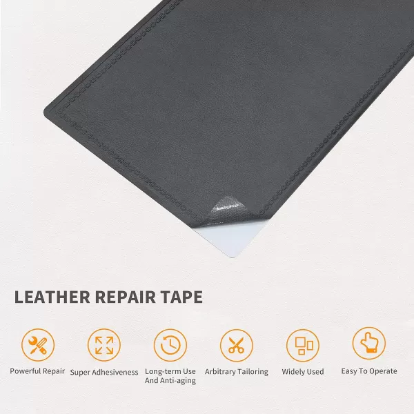 ONine Premium Leather Repair Patch5 x 8 Inches SelfAdhesive Vinyl Scratch amp Tear Kit Quickly Repair Patches for Furniture Car Interiors BagsBlack Leather5X8 in Steel