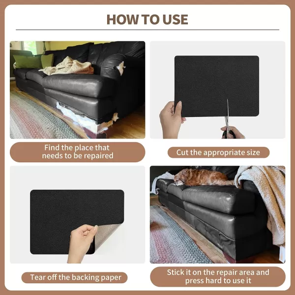 ONine Leather Repair PatchSelfAdhesive Couch PatchMulticolor Available Scratch Leather 8X11 Inch Peel and Stick for Sofas Car Seats Hand Bags JacketsNew Black5 x 79 Dark Brown