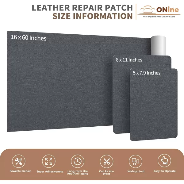 ONine Leather Repair PatchSelfAdhesive Couch PatchMulticolor Available Scratch Leather 8X11 Inch Peel and Stick for Sofas Car Seats Hand Bags JacketsNew Black5 x 79 Grey 20