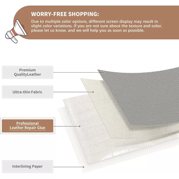 ONine Leather Repair PatchSelfAdhesive Couch PatchMulticolor Available Scratch Leather 8X11 Inch Peel and Stick for Sofas Car Seats Hand Bags JacketsNew Black16 x 60 Light Gray