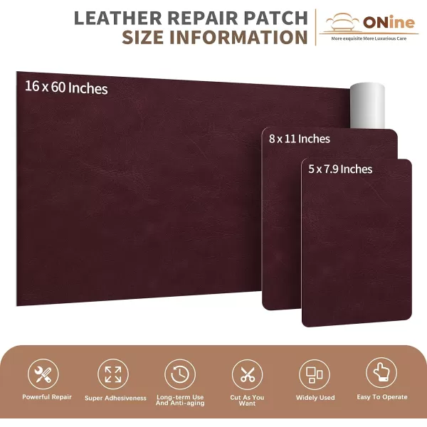 ONine Leather Repair PatchSelfAdhesive Couch PatchMulticolor Available Scratch Leather 8X11 Inch Peel and Stick for Sofas Car Seats Hand Bags JacketsNew Black8 x 11 Wine red NO2