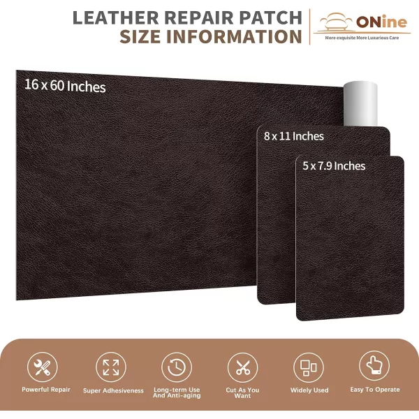 ONine Leather Repair PatchSelfAdhesive Couch PatchMulticolor Available Scratch Leather 8X11 Inch Peel and Stick for Sofas Car Seats Hand Bags JacketsNew Black5 x 79 New Dark Brown