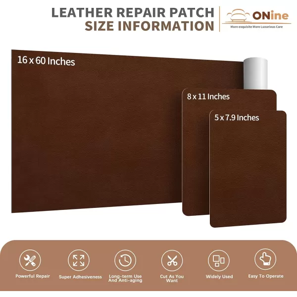 ONine Leather Repair PatchSelfAdhesive Couch PatchMulticolor Available Scratch Leather 8X11 Inch Peel and Stick for Sofas Car Seats Hand Bags JacketsNew Black5 x 79 New Brown