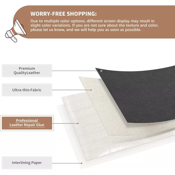 ONine Leather Repair PatchSelfAdhesive Couch PatchMulticolor Available Scratch Leather 8X11 Inch Peel and Stick for Sofas Car Seats Hand Bags JacketsNew Black16 x 60 Gray Leather