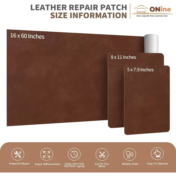 ONine Leather Repair PatchSelfAdhesive Couch PatchMulticolor Available Scratch Leather 8X11 Inch Peel and Stick for Sofas Car Seats Hand Bags JacketsNew Black16 x 60 Irregular Pattern Caramel Brown