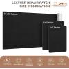 imageONine Leather Repair PatchSelfAdhesive Couch PatchMulticolor Available Scratch Leather 8X11 Inch Peel and Stick for SofasCar Seats Backpack Jackets BlackFine GrainInk Black
