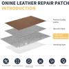 imageONine Leather Repair PatchSelfAdhesive Couch PatchMulticolor Available Scratch Leather 8X11 Inch Peel and Stick for SofasCar Seats Backpack Jackets BlackFine GrainBrownLitchi Grain