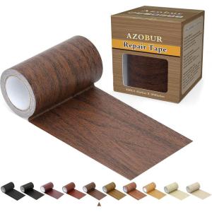 imageAzobur Repair Tape Patch 24quot X 15 Wood Textured Adhesive for Door Floor Table and Chair Dark Walnut