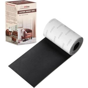 imageLeather Repair PatchLeather Repair Tape 3 x 60 inches Leather Repair Patch for FurnitureVinyl Repair KitLeather Couch Patchfor Sofas Furniture Car Seats Office ChairsGrayBlack