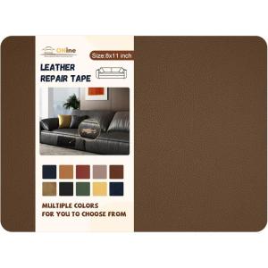 imageONine Leather Repair PatchSelfAdhesive Couch PatchMulticolor Available Scratch Leather 8X11 Inch Peel and Stick for SofasCar Seats Backpack Jackets BlackFine GrainBrownLitchi Grain