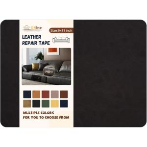 imageONine Leather Repair PatchSelfAdhesive Couch PatchMulticolor Available Scratch Leather 8X11 Inch Peel and Stick for SofasCar Seats Backpack Jackets BlackFine GrainChocolate Brown