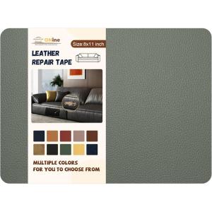 imageONine Leather Repair PatchSelfAdhesive Couch PatchMulticolor Available Scratch Leather 8X11 Inch Peel and Stick for SofasCar Seats Backpack Jackets BlackFine GrainGreyLitchi Grain