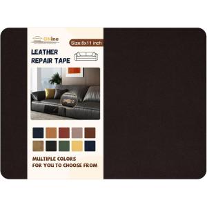 imageONine Leather Repair PatchSelfAdhesive Couch PatchMulticolor Available Scratch Leather 8X11 Inch Peel and Stick for SofasCar Seats Backpack Jackets BlackFine GrainDark BrownFine Grain
