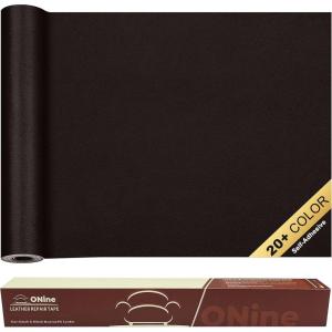 imageONine Leather Repair PatchSelfAdhesive Couch PatchMulticolor Available Scratch Leather 8X11 Inch Peel and Stick for SofasCar Seats Backpack Jackets BlackFine GrainDark Brown